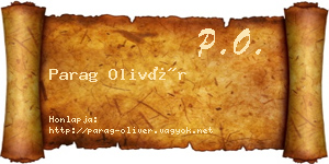Parag Olivér névjegykártya
