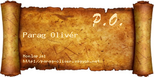 Parag Olivér névjegykártya